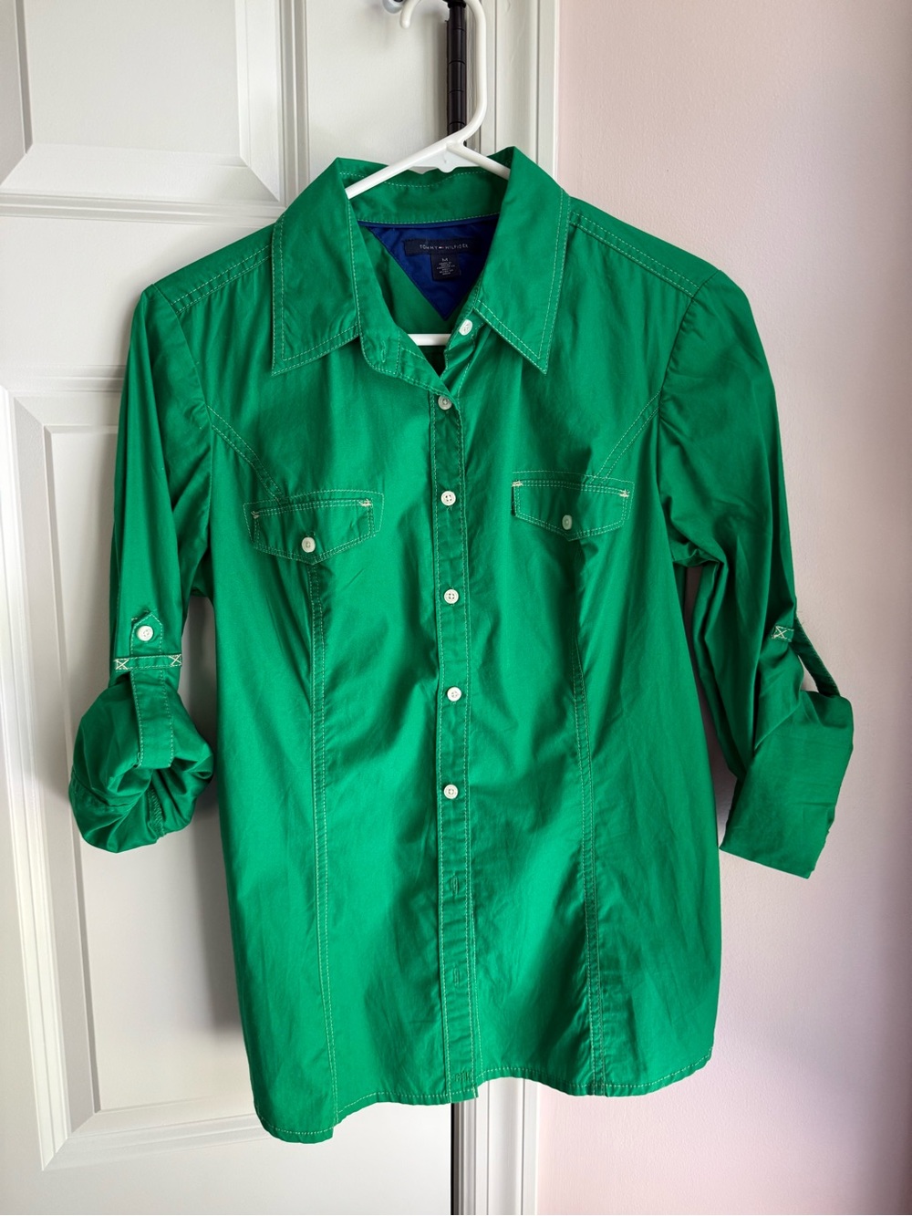 Tommy Hilfiger Emerald Green Collared Shirt / Blouse